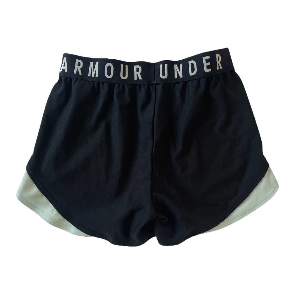 Under Armour Women's Play Up Shorts Black Blue Size XS Loose Fit Running Short - Picture 2 of 3